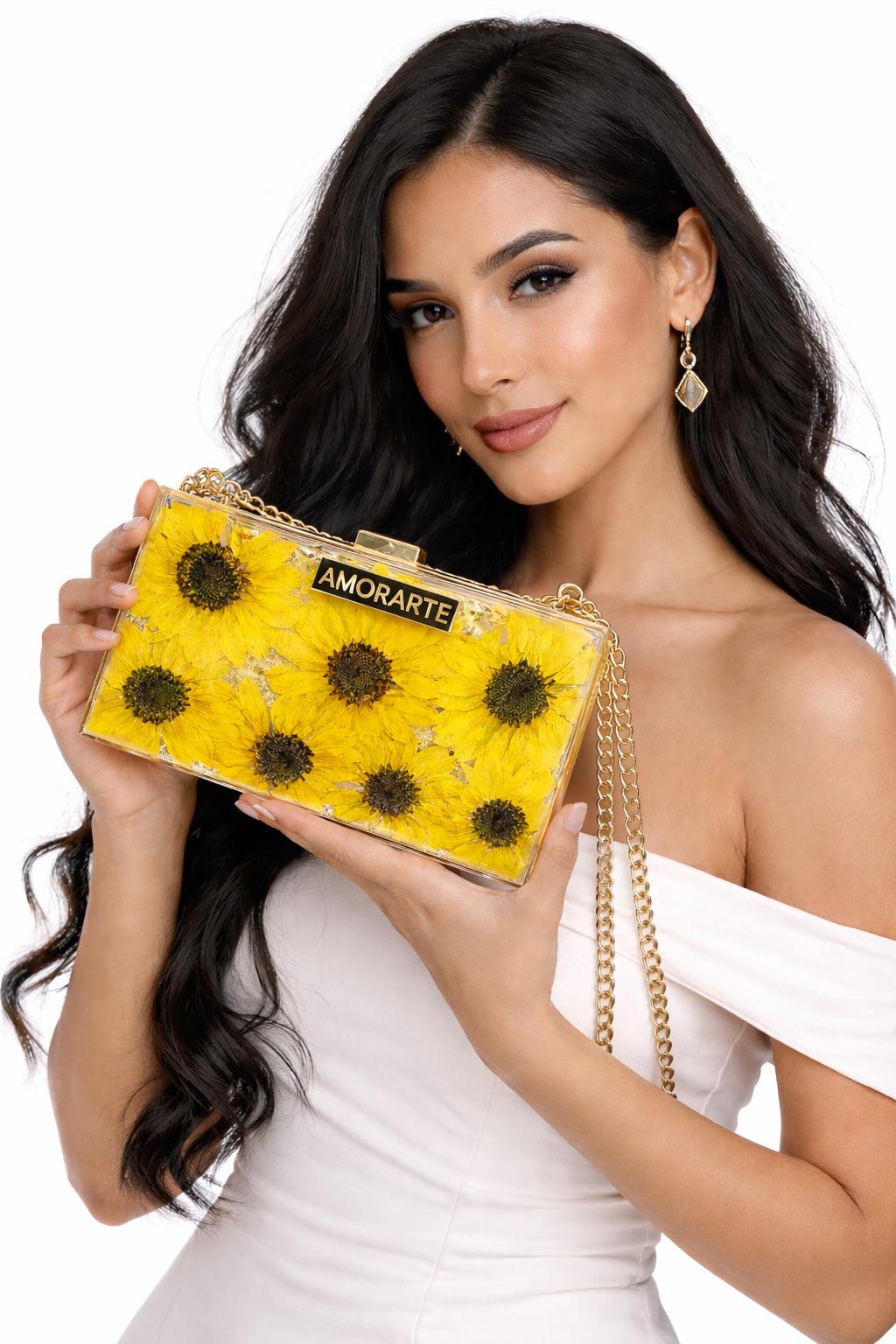 CARTERA DE GIRASOLES REALES SOL