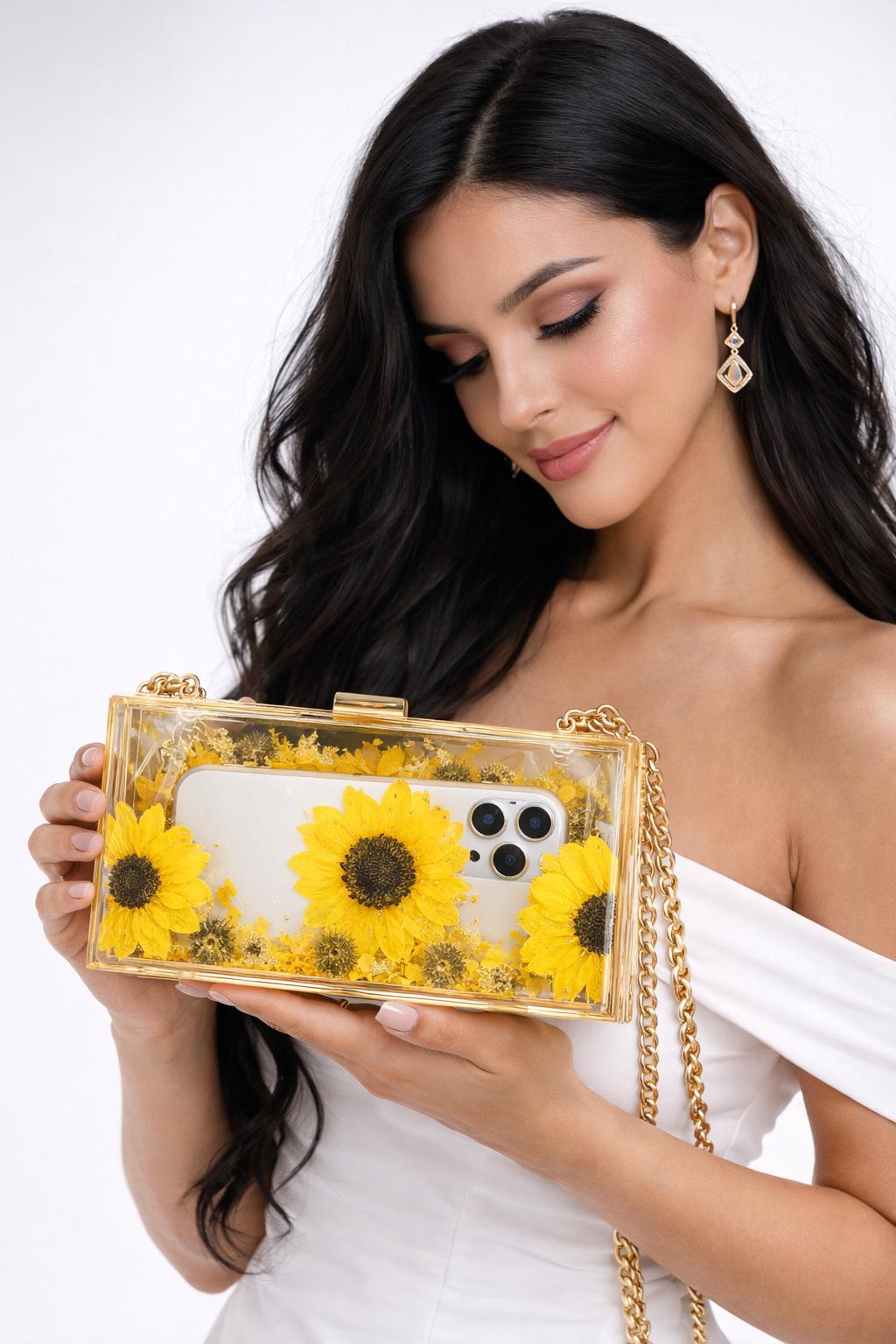 CARTERA DE GIRASOLES REALES SOL
