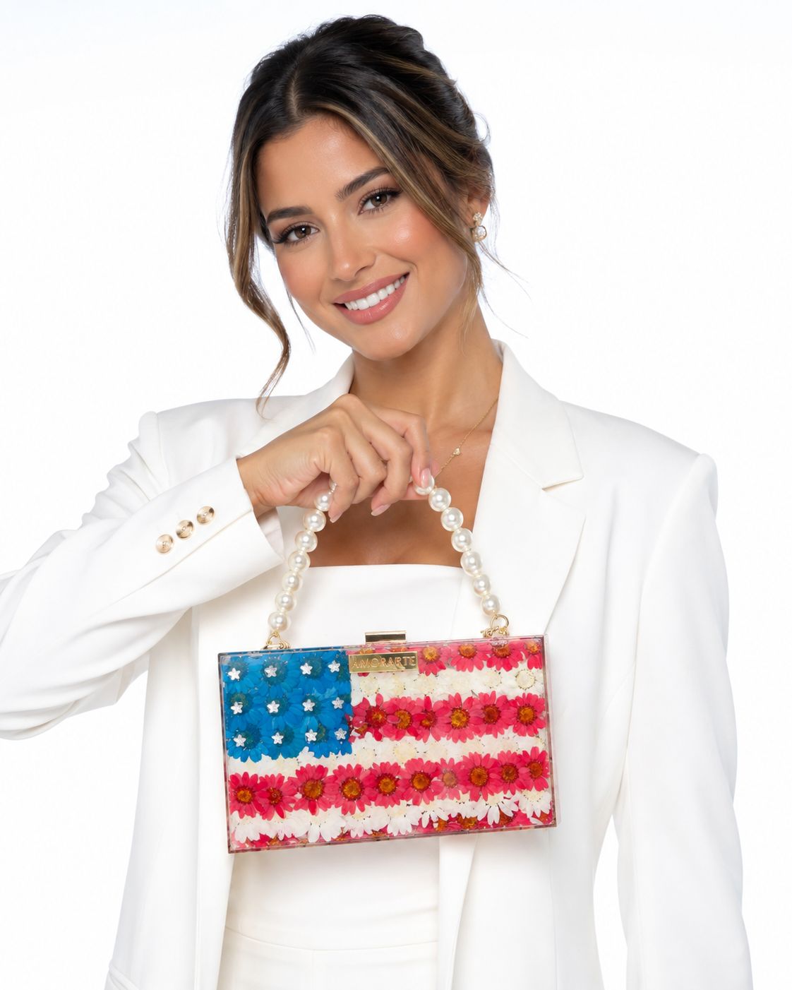 Cartera USA de margaritas reales + POPSOCKET