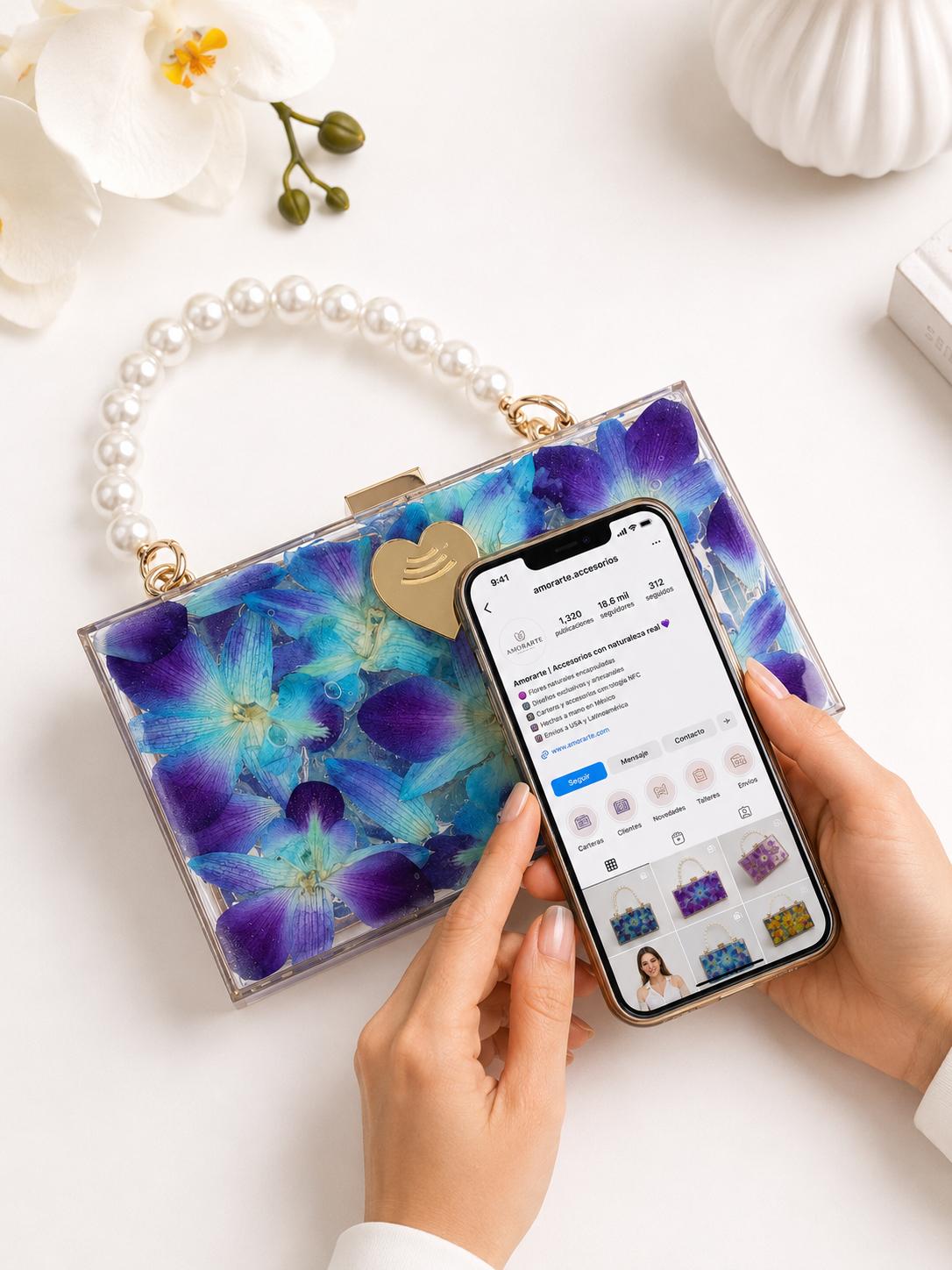 CARTERA INNTELIGENTE  de Orquideas Turquesa eterna