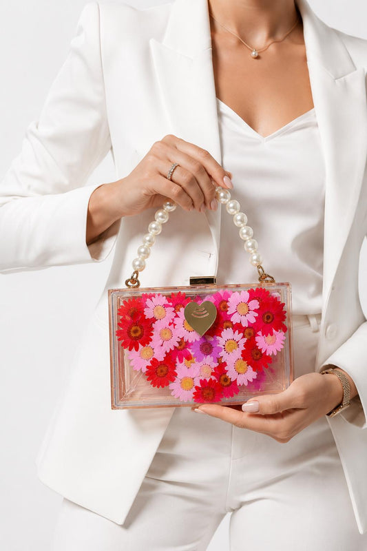 CARTERA INTELIGENTE CON  MARGARITAS REALES