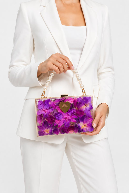 Cartera inteigente de orquideas fucsia y morada romanti