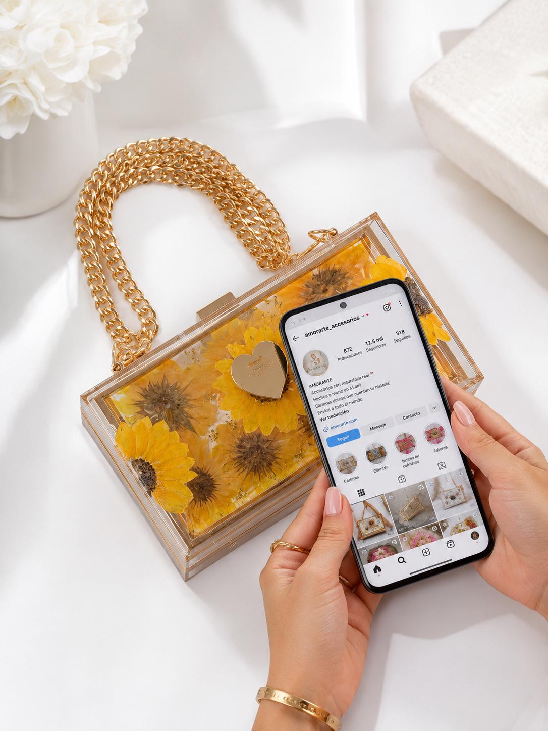 CARTERA INTELIGENTE DE GIRASOLES REALES
