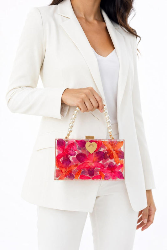 CARTERA INTELIGENTE  de orquidea naranja rojo intense